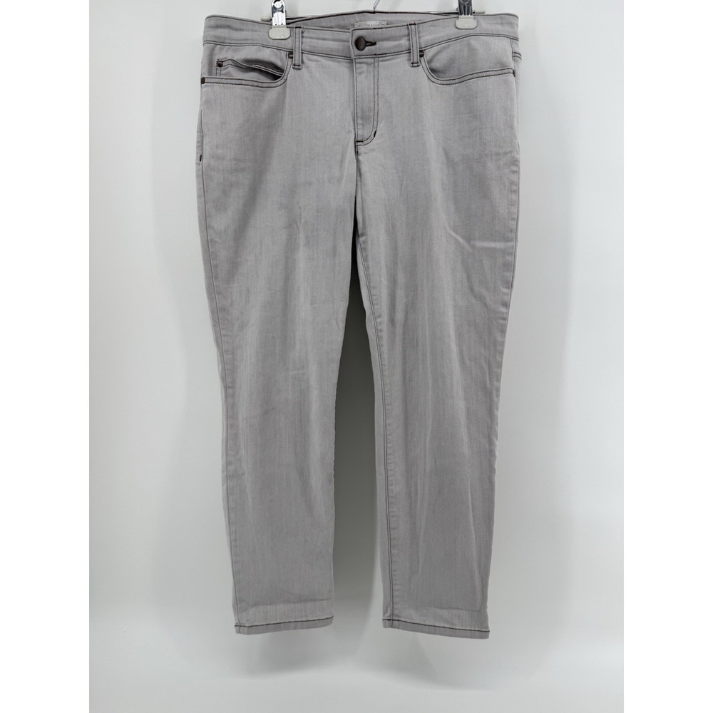 Eileen Fisher Organic Stretch Soft Denim‎ Light Gray Pants Size 14
